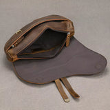 New Men's Genuine Leather Crossbody Chest Bag Retro Mad Leather Saddle Bag Outdoor Sports Shoulder Bag Casual Lea...