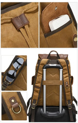 Mochila em lona encerada e pele — Modelo K
