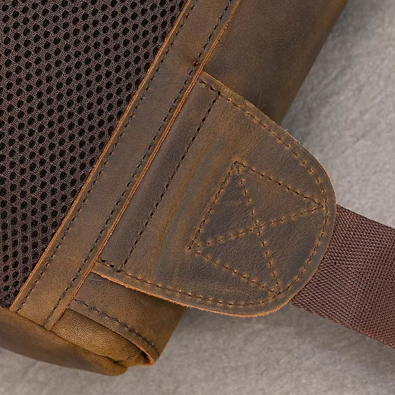 Bandolera de cuero crazy horse — Modelo X
