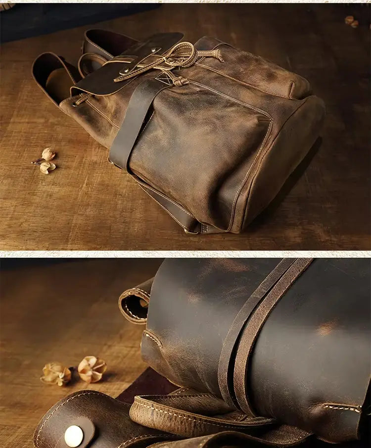 Mochila de cuero crazy horse — Modelo AQ