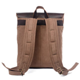 Crazy Horse Leather Canvas Backpack_C
