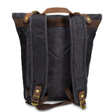 Retro Canvas Leather Backpacks For Men Waterproof Rucksacks Big Capacity Youth Locomotive Motorcycle Fashion Backpack Schoolbag