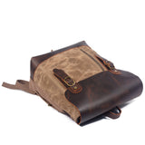 Crazy Horse Leather Canvas Backpack_C