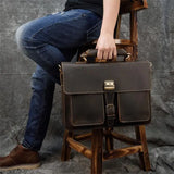 حقيبة من جلد الحصان المجنون/Business Bag_V