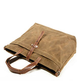 Crazy Horse Leather Canvas Tote_A