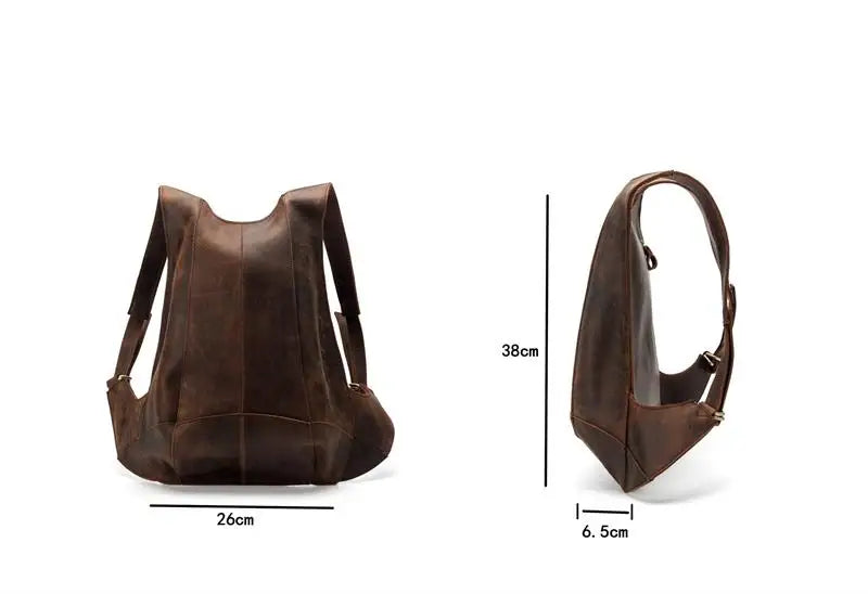 Mochila fina em pele crazy horse — Modelo AN — Ilustração do artigo 1