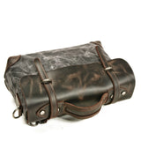 Crazy Horse Leather Canvas Canvas Bag_b