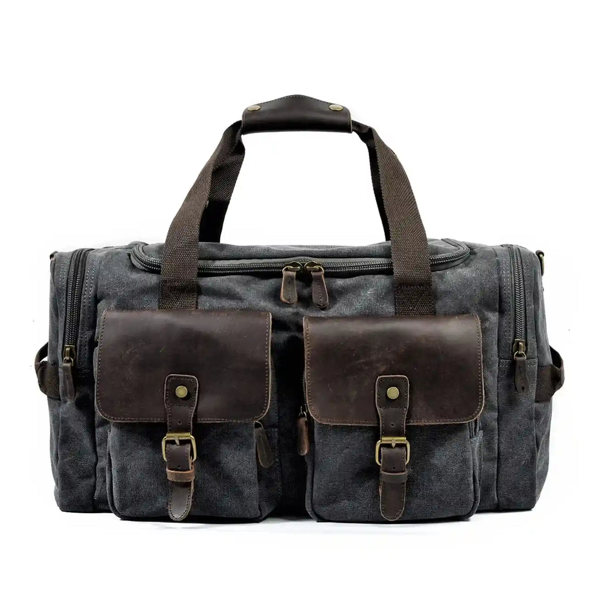 Duffle-Bag aus gewachstem Canvas und Leder — Modell B