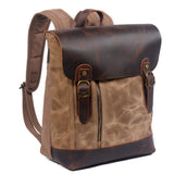 Crazy Horse Leather Canvas Backpack_C