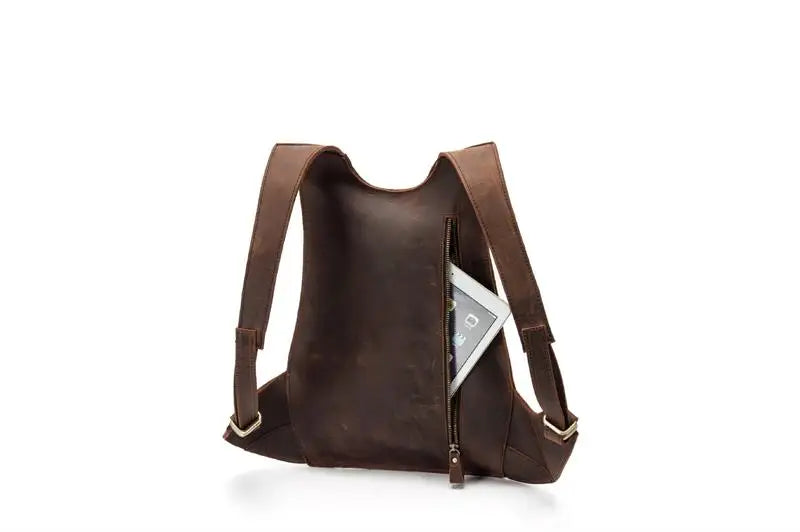 Mochila fina em pele crazy horse — Modelo AN — Ilustração do artigo 14