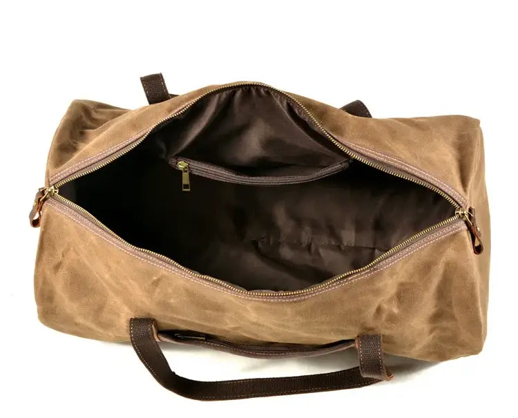 Reisetasche mit Lederbesatz aus Canvas — Modell A