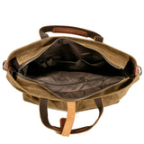 Crazy Horse Leather Canvas Tote_A