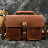 حقيبة من جلد الحصان المجنون/Business Bag_V