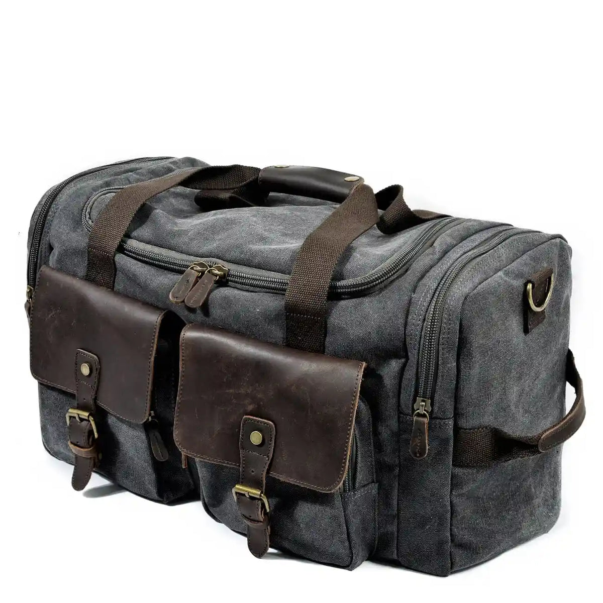 Duffle-Bag aus gewachstem Canvas und Leder — Modell B