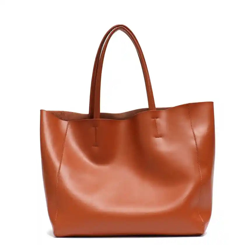 Tote-Bag mit herausnehmbarer Innentasche aus Rindsleder — Modell B