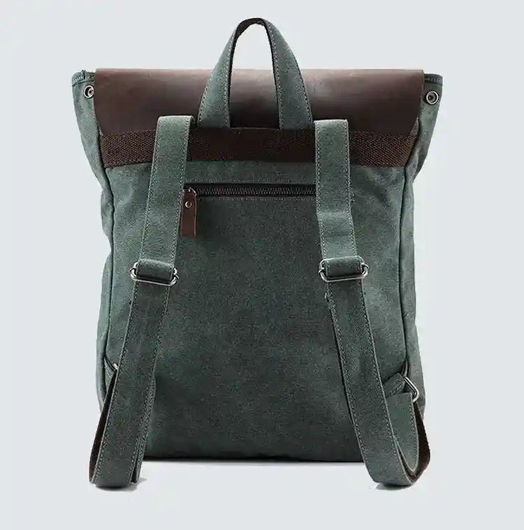 Canvas Backpack with Leather Details — Style B