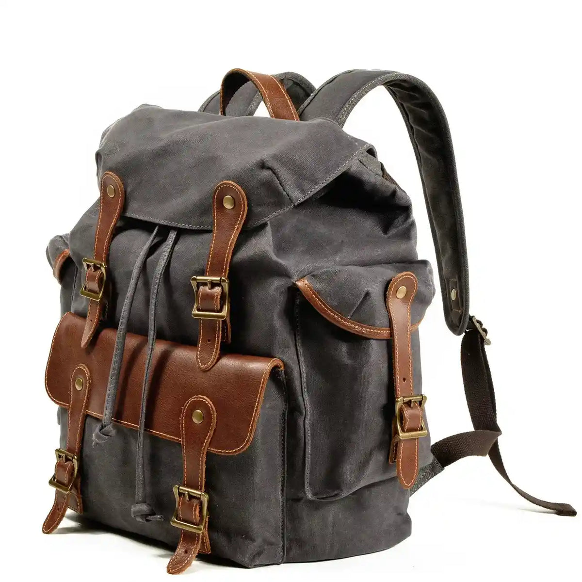 Rucksack aus gewachstem Canvas und Leder — Modell I