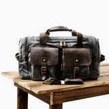 Crazy Horse Leather Canvas Bag_B
