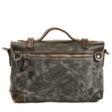 Crazy Horse Leather Canvas Canvas Bag_b