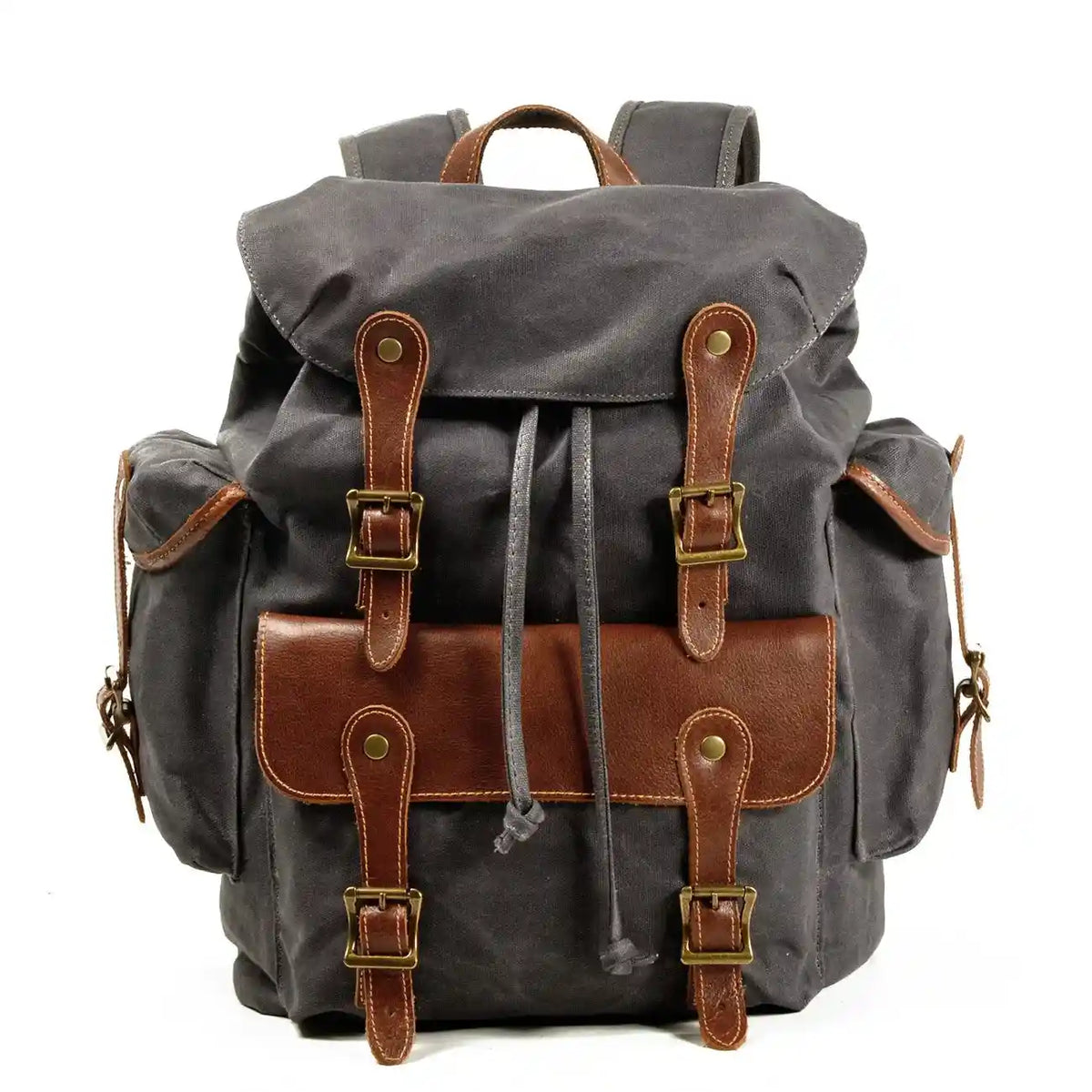 Rucksack aus gewachstem Canvas und Leder — Modell I