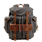 Crazy Horse Leather Waterproof Canvas Backpack_I