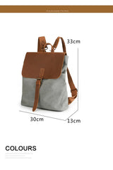 Mochila de lona impermeable de cuero Crazy Horse_B