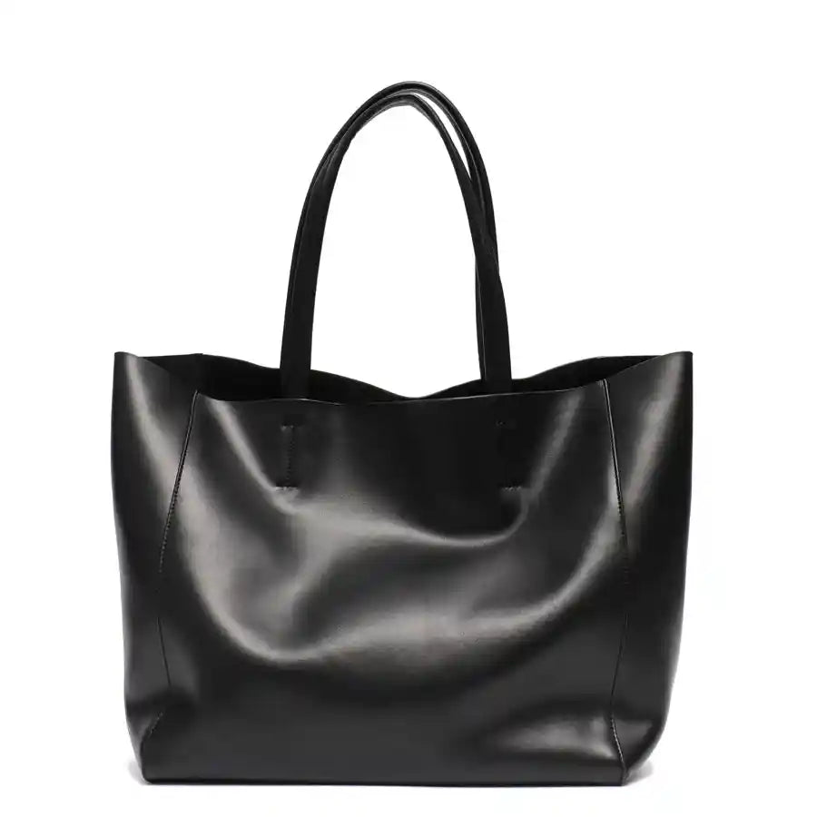 Tote-Bag mit herausnehmbarer Innentasche aus Rindsleder — Modell B