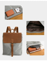 Mochila de lona impermeable de cuero Crazy Horse_B