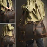 미친 말 가죽 대용량 여행 가방