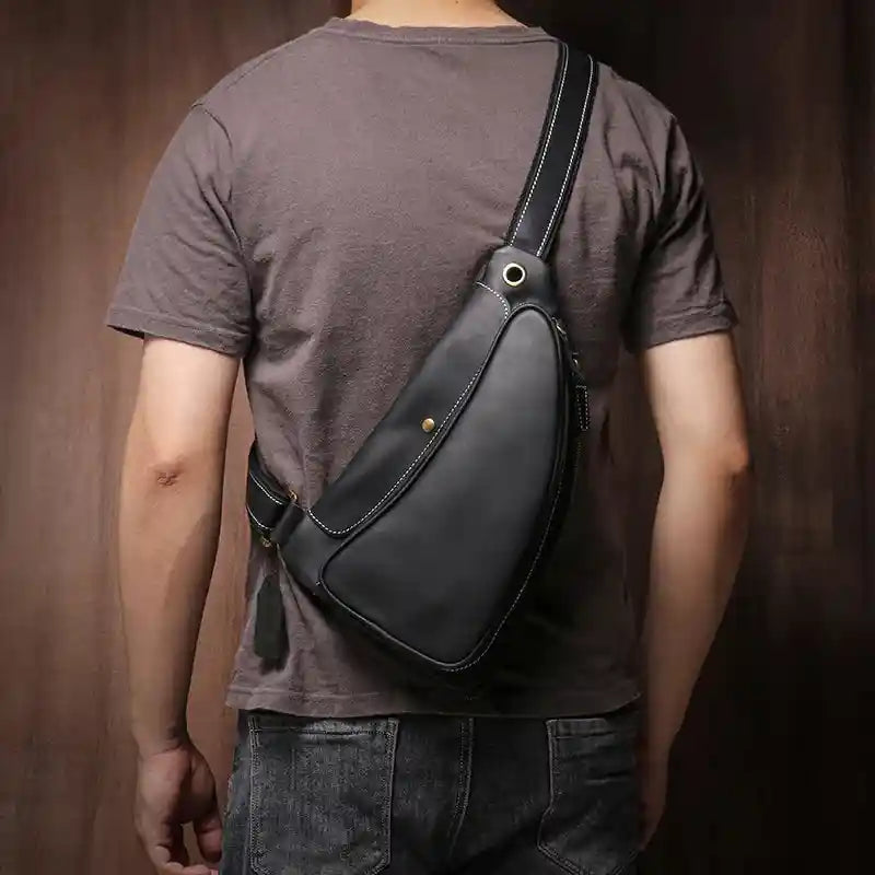 Bolsa a tiracolo em pele crazy horse — Modelo K