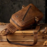 미친 말 가죽 크로스 바디 백_n