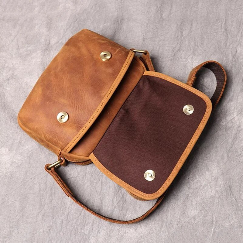 Crazy Horse Leather Mini Shoulder Bag — Style B