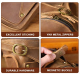 미친 말 가죽 웨이스트 백 _h