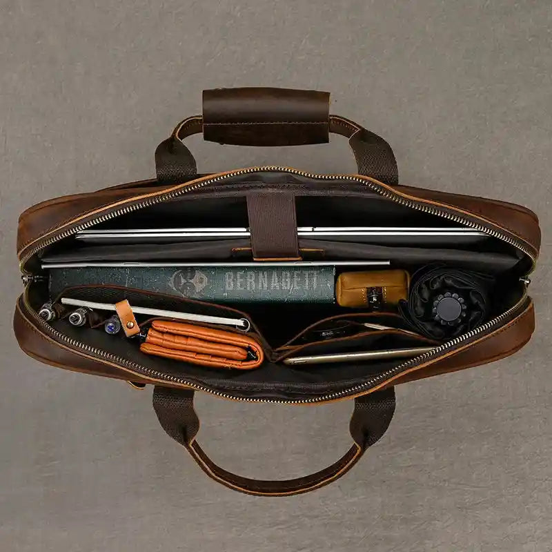 Aktentasche aus Crazy Horse-Leder — Modell U