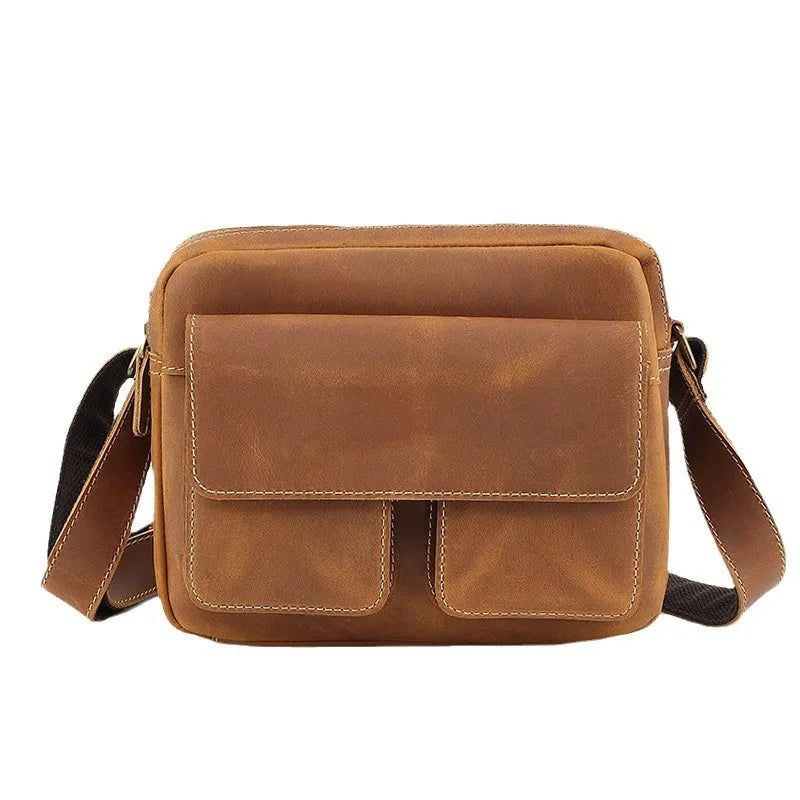 Crazy Horse Leather Shoulder Bag — Style U