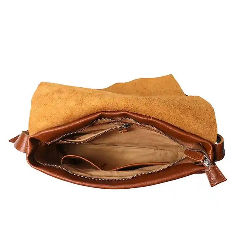 Cowhide Flap Shoulder Bag — Style E