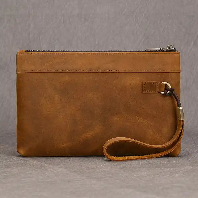 Crazy Horse Leather Clutch — Style B