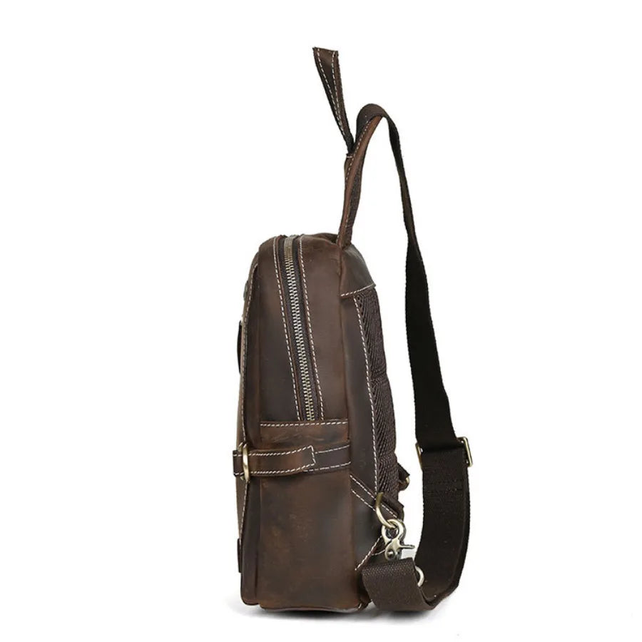 Crazy Horse Leather Crossbody Bag — Style N