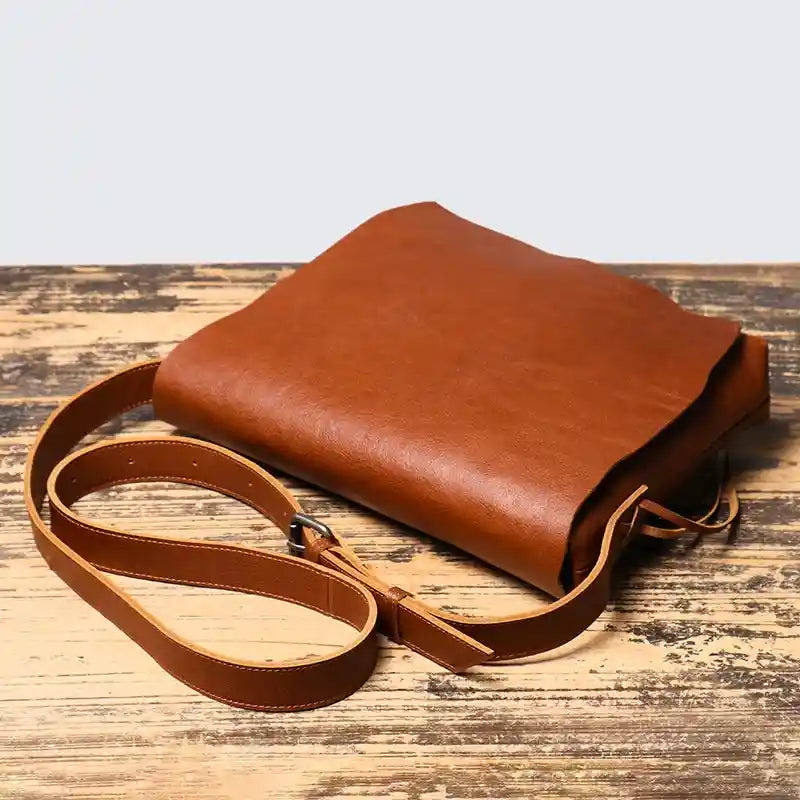 Cowhide Flap Shoulder Bag — Style E