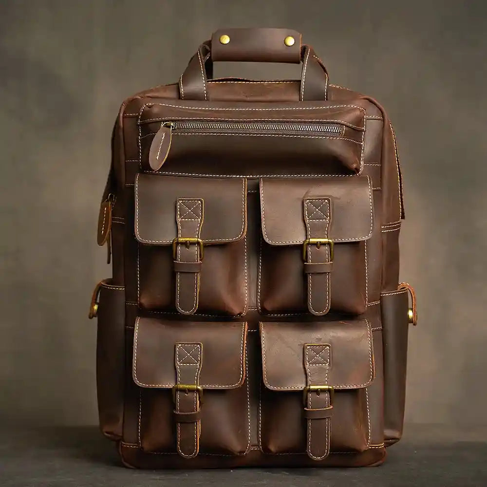 Rucksack aus Crazy Horse-Leder — Modell AD