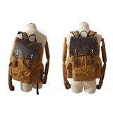 Crazy Horse Leather Canvas Backpack_F