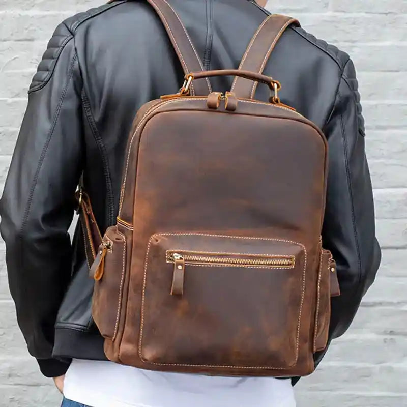 Rucksack aus Crazy Horse-Leder — Modell E