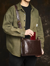 Crazy Horse Leather Shoulder Bag_AB