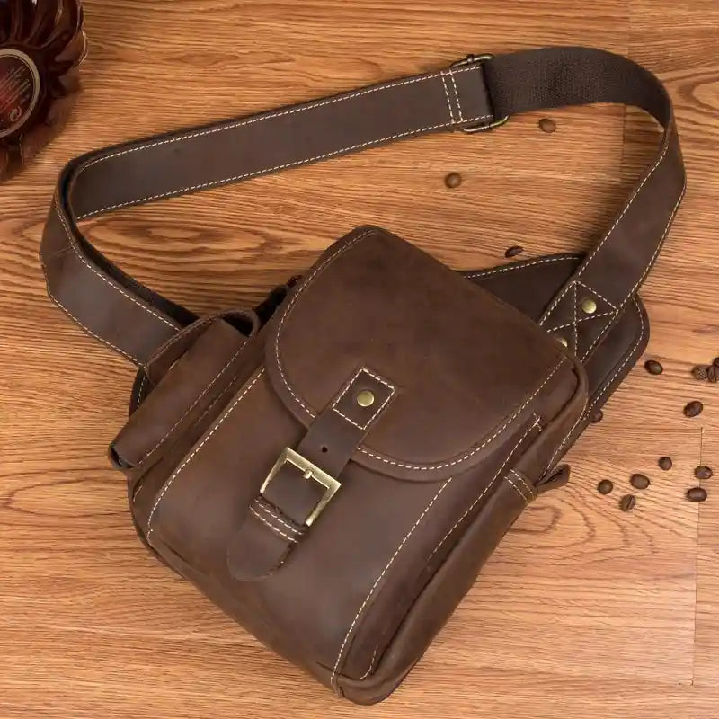 Crossbody-Tasche aus Crazy Horse-Leder — Modell P