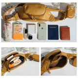 진정한 가죽 크로스 바디 백 _b