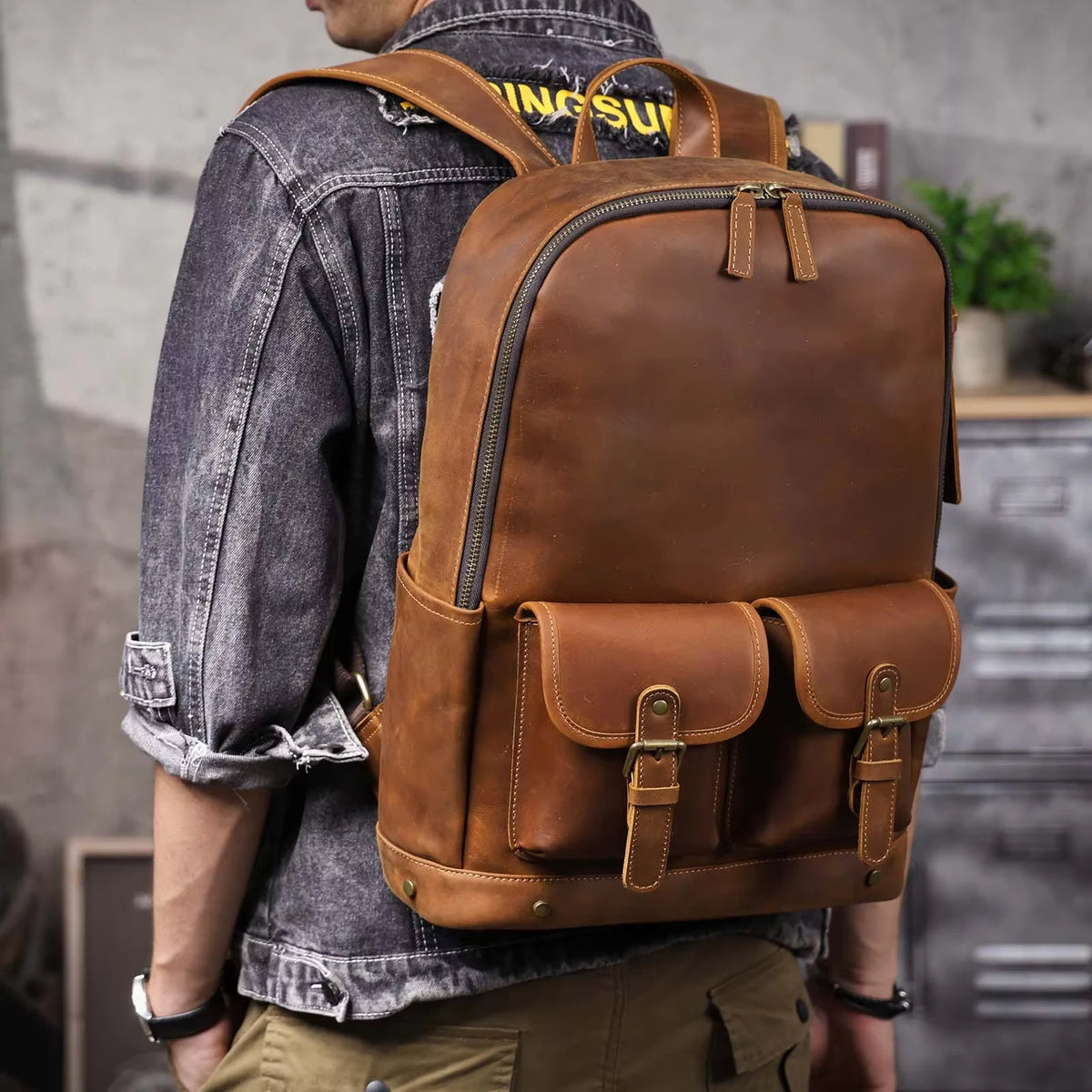 Crazy Horse Leather Rucksack_AW