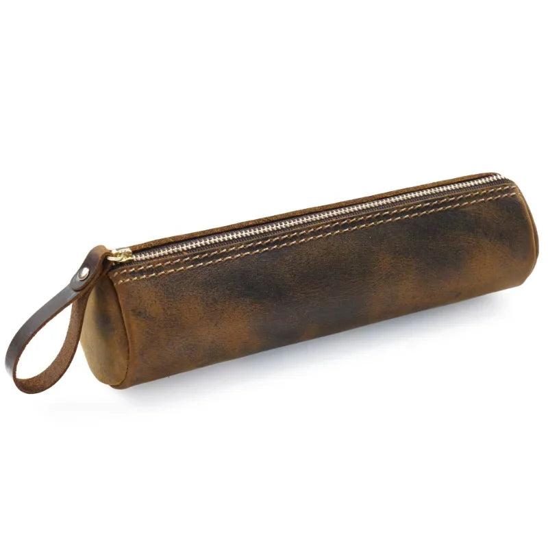 Crazy Horse Leather Pencil Case — Style B