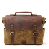 Crazy Horse Leather Canvas Canvas Bag_C
