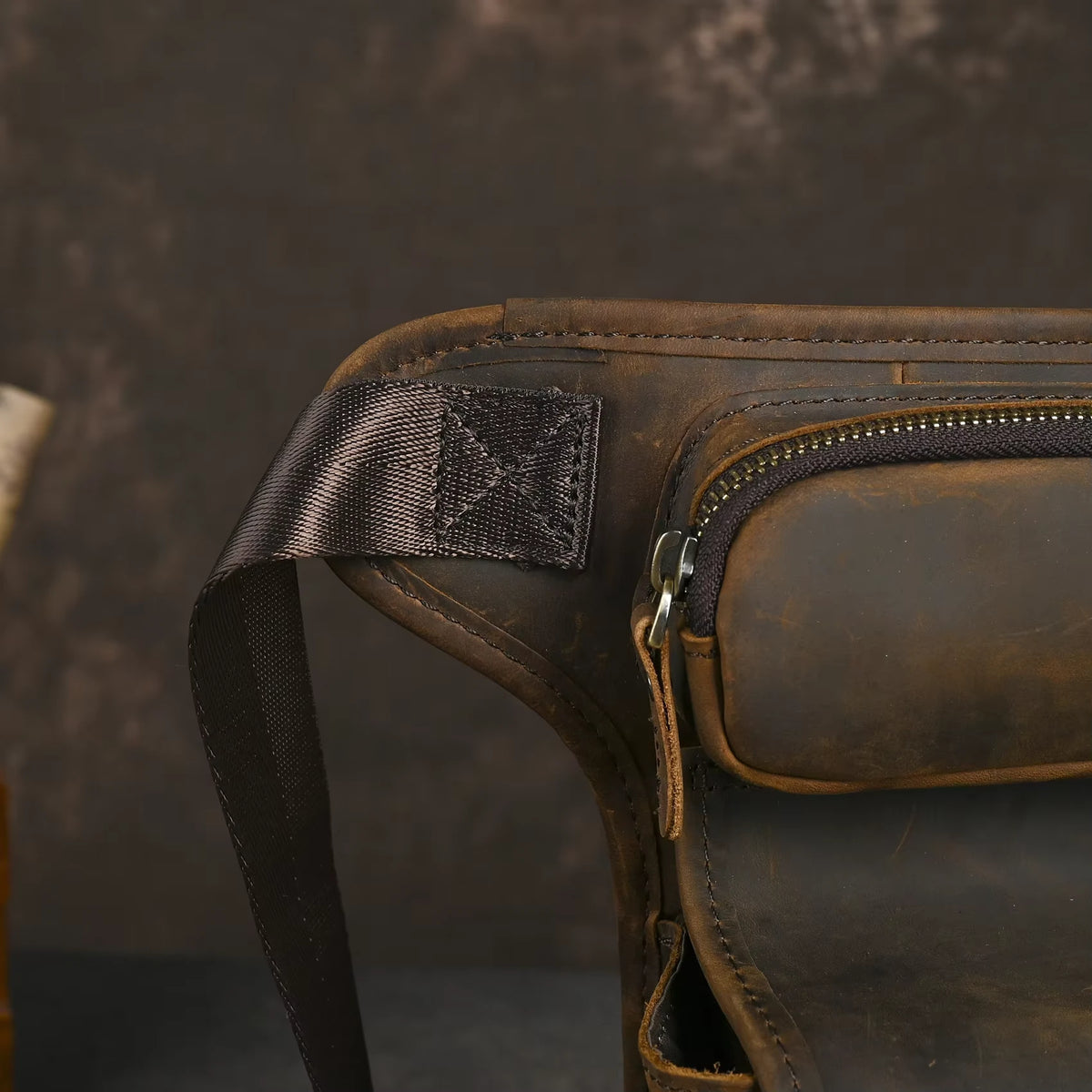 Crazy Horse Leather Waist Bag_O