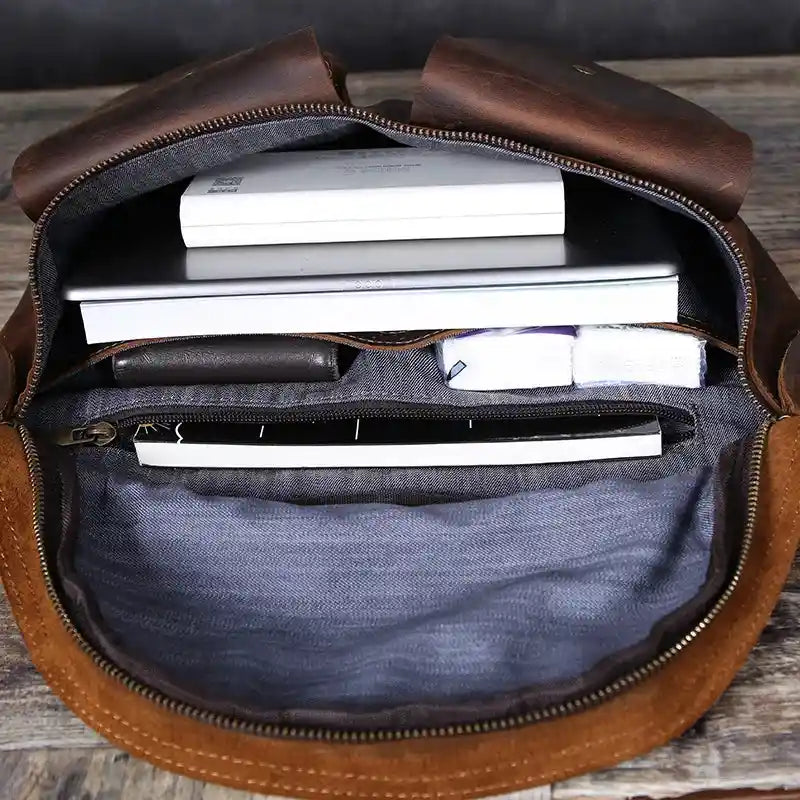 Crazy Horse Leather Shoulder Bag — Style X